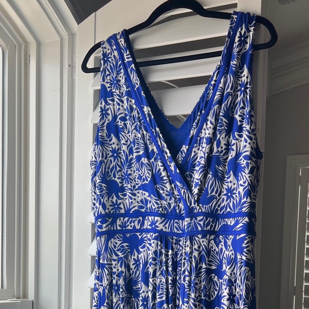 Boden Surplice Knee Length Royal Blue Dress, Size 16